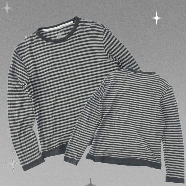 🎸보헤미안 펑크 락 긴팔 티셔츠🎸단가라 레이어드 일본빈티지