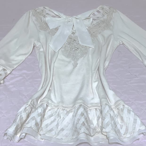 Axes Femme 엑시즈팜 레이스 리본 T 페어리달천모리라떼갸루히메갸루