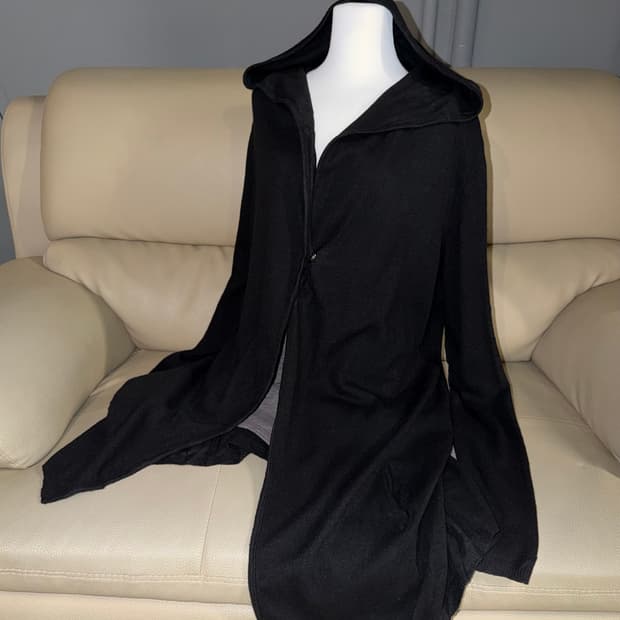 snap button hood detail cardigan