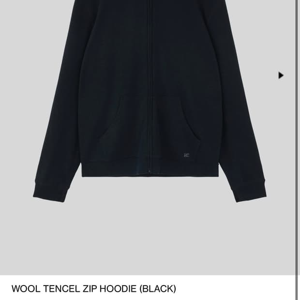 렉토 WOOL TENCEL ZIP HOODIE (BLACK) S