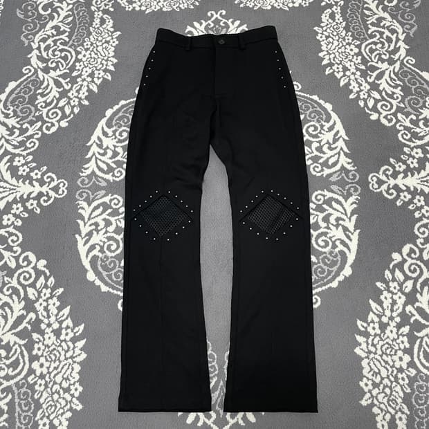 None Studded Mesh Panel trousers