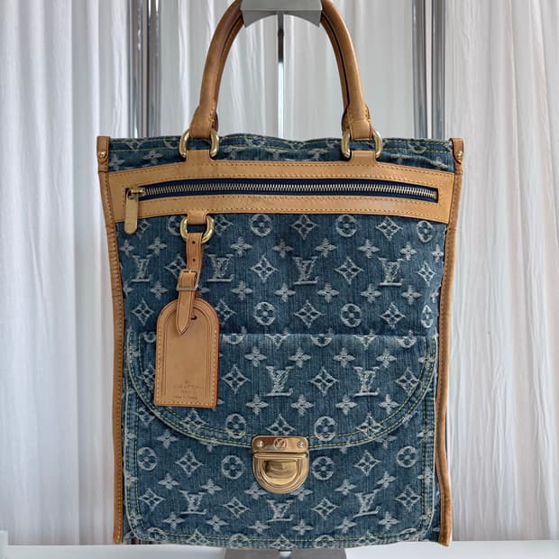 루이비통 데님 삭플라 토트백