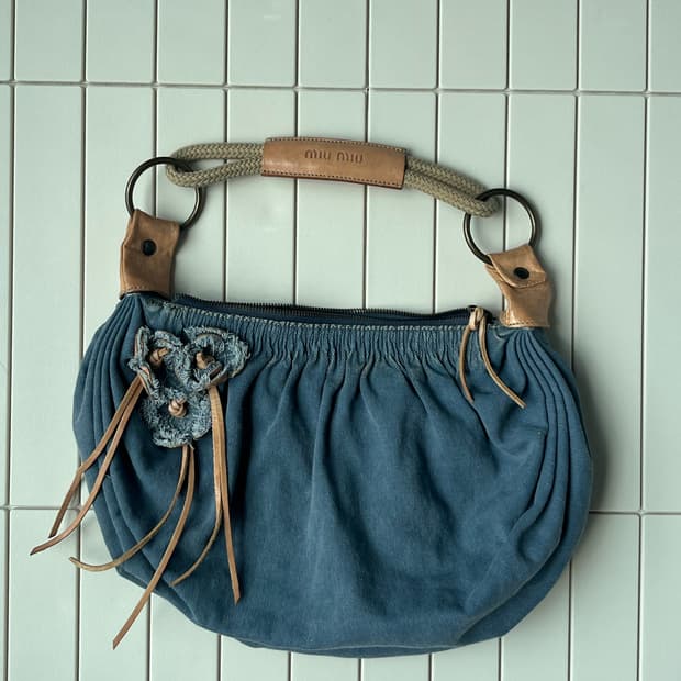 Early 2000s Miu miu denim shoulder bag
