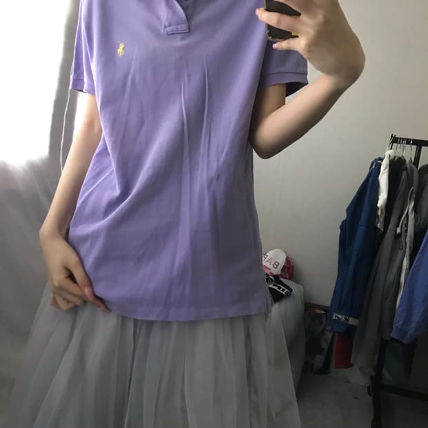 폴로 연보라 반팔티셔츠
