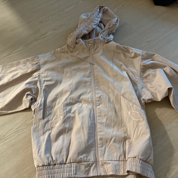 Bonnet hoodie jacket(pinkbeige)