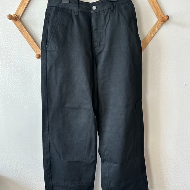 [0] 다이브인 무민서 워시드 루즈드 코튼 팬츠 블랙