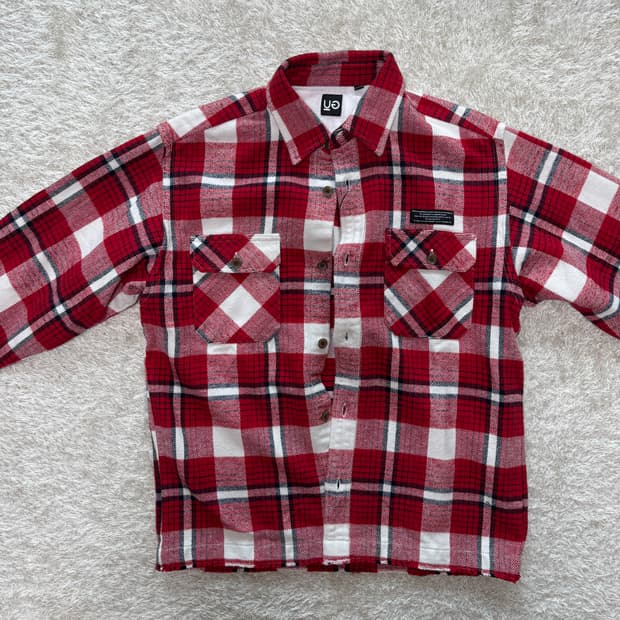 GU x 언더커버 헤비 플란넬 체크셔츠