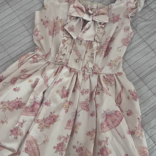 리즈리사 일본 빈티지 플로럴 리본 원피스 히메갸루 점스카 나시