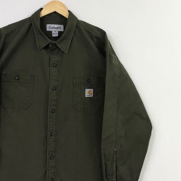 Xxl 칼하트 카키 헤비 워크 셔츠