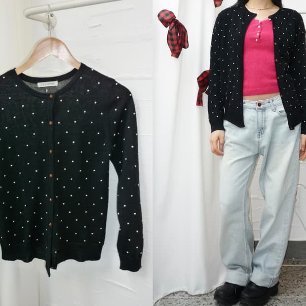 Dot cropped cardigan