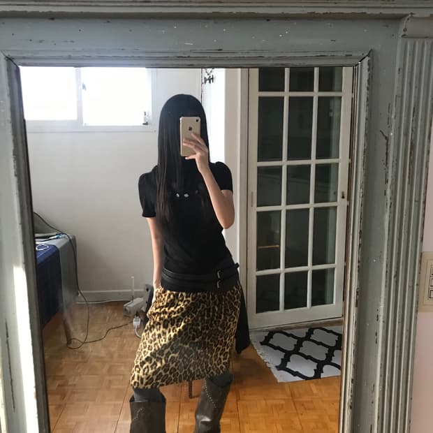 vintage pattern velvet skirt (25inch)