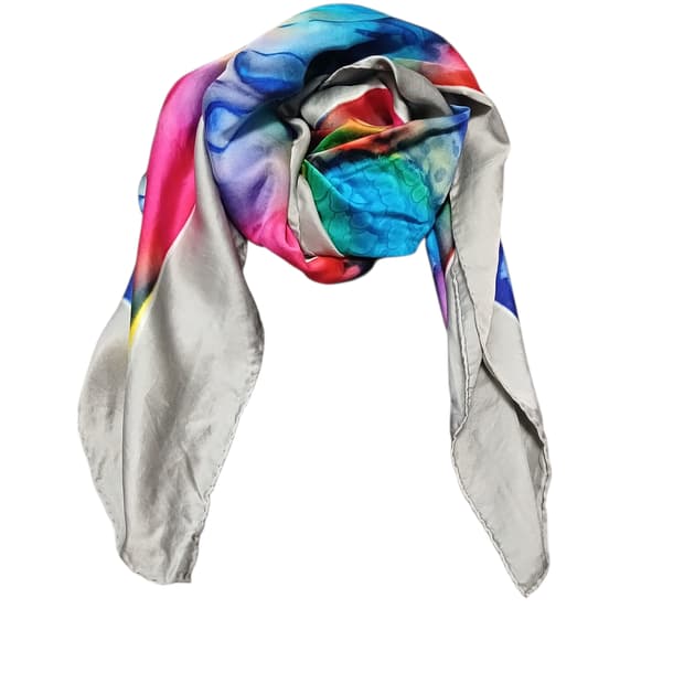 히피 수채화 실크 스카프