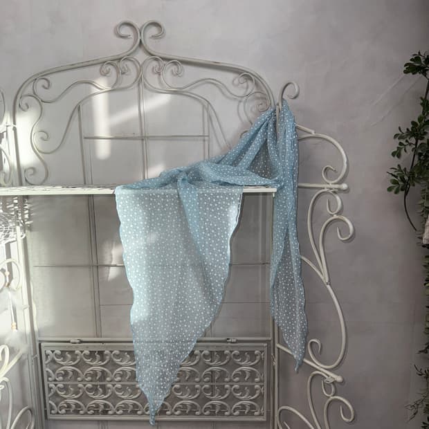 Mute sky blue mini floral scarf