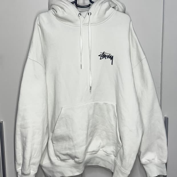 스투시 화이트 후드티 L