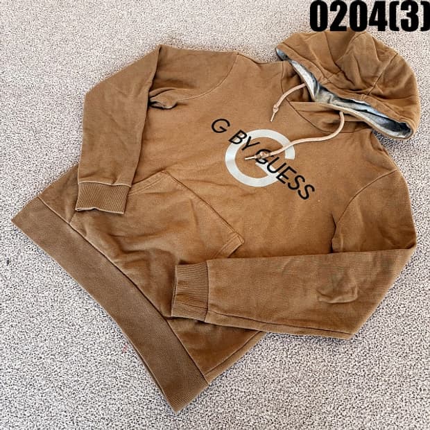 [XL] 게스G바이게스 브라운 빅로고 후드티 0204(3)
