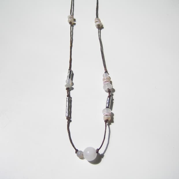clear white silver-cross necklace 목걸이