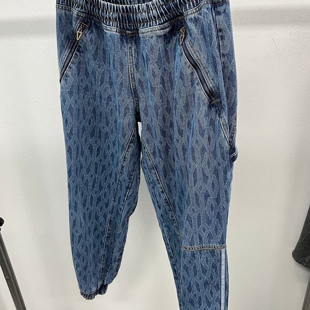 32) 아디다스 데님 조거팬츠 