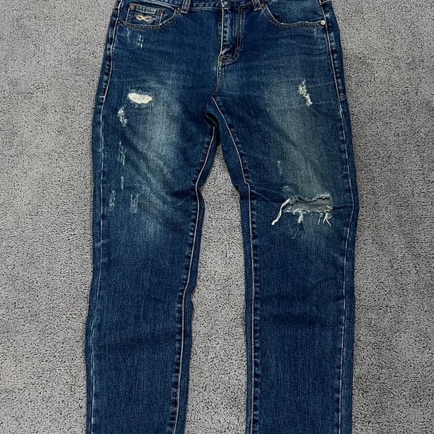 (32) 플렉 베를린 슬림 스트레이트 핏 데님 팬츠