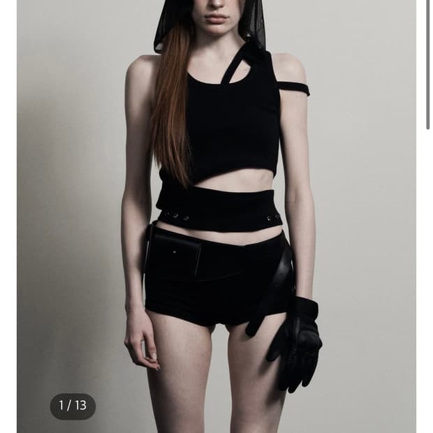 피아체 mesh hood sleeveless (black)
