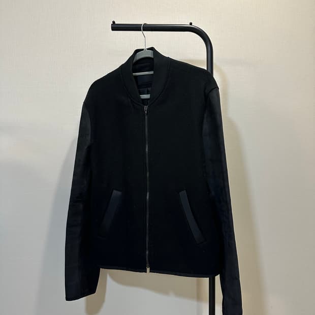 레더 슬리브 블루종