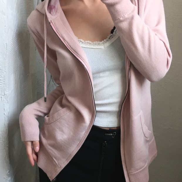 Burberry 버버리 핑크 울 후드집업