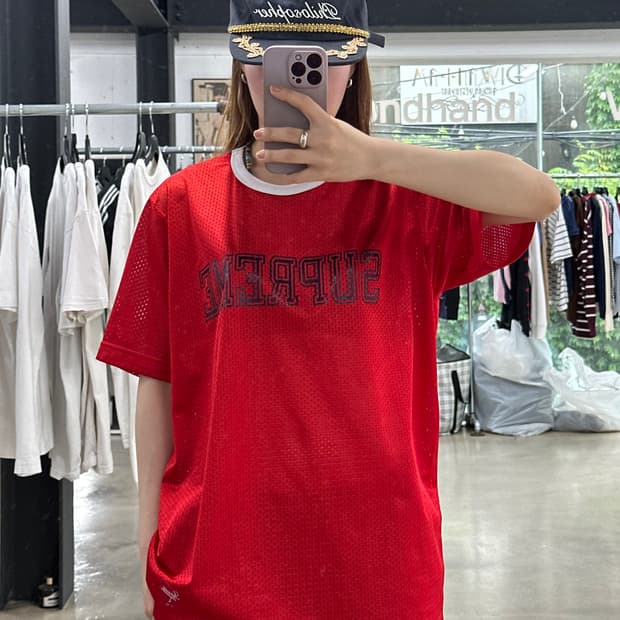 슈프림 메쉬 크루넥 반팔져지