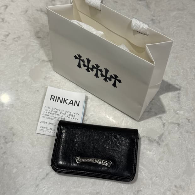 [ONE SIZE] 크롬하츠 실버 스크롤 라벨 카드지갑 블랙