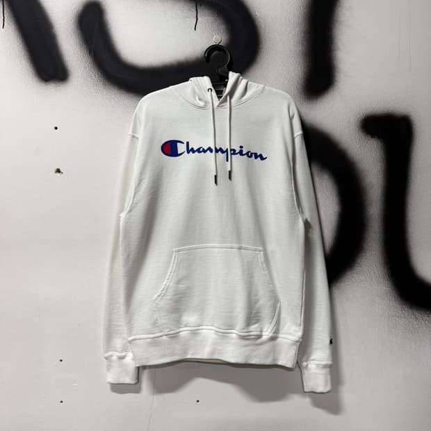 챔피온 빅 프린팅 로고 긴팔 후드 티셔츠