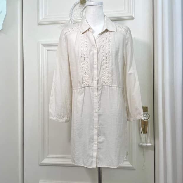 beigeivory lace mori cotton collar opc