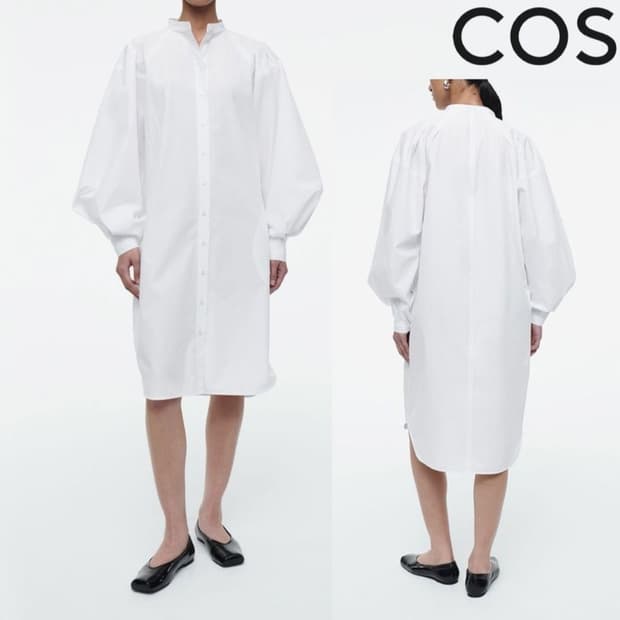 77/88.COS 클래식 화이트 셔츠원피스