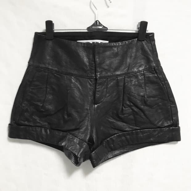 빈티지 sly 슬라이 아카이브 펑크 레더 숏 팬츠 반바지