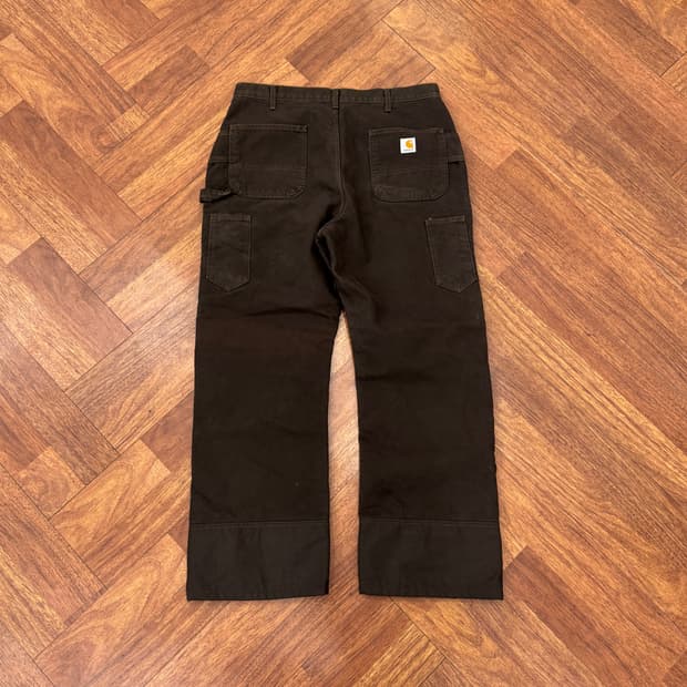 36 칼하트 USA 브라운 덕 더블 니 워크 팬츠 