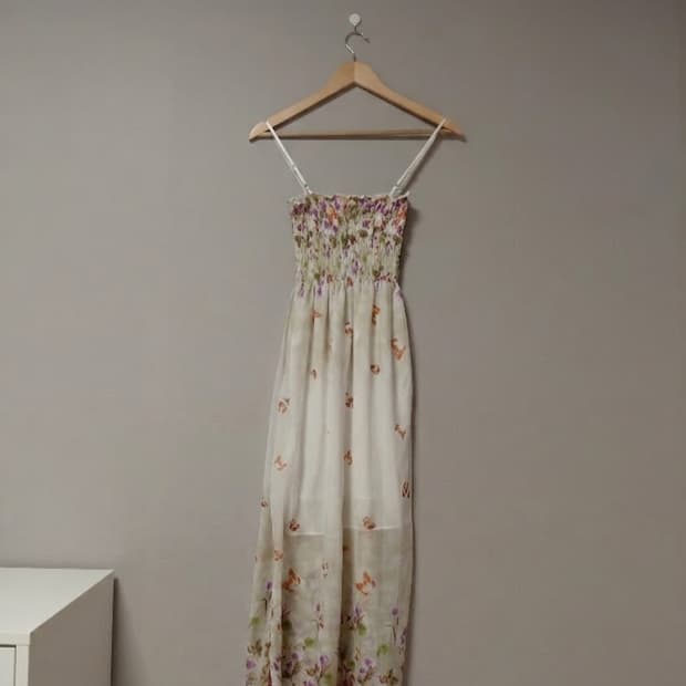 페어리 가든 셔링 맥시 원피스