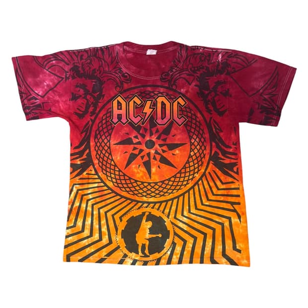 AC/DC 00s 풀프린팅 타이다이 월드투어 티셔츠