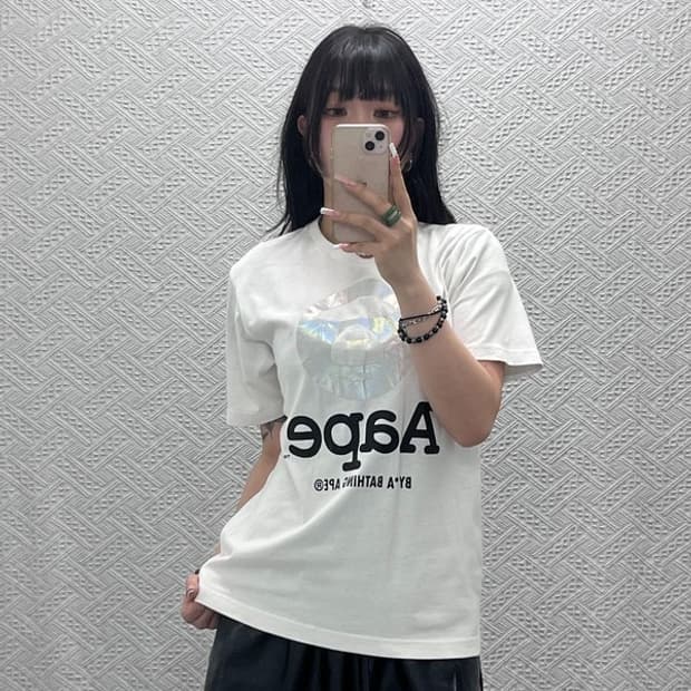 베이프 AAPE 빈티지 오리지널 로고 프린팅 반팔티 S C12198
