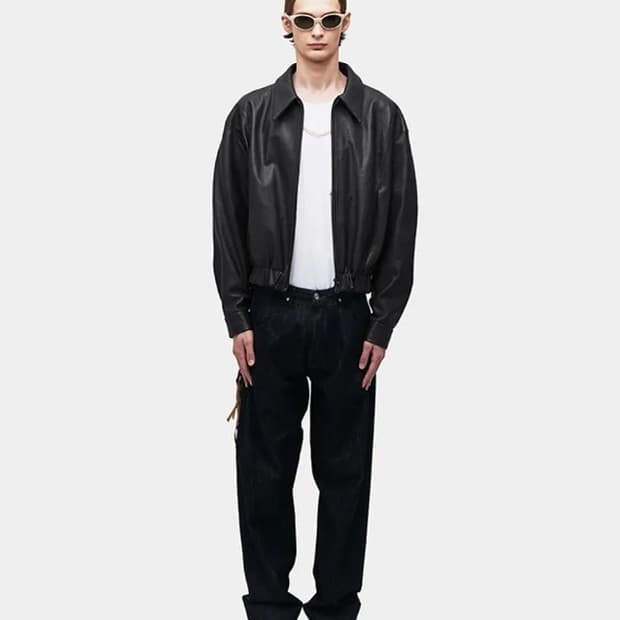 쿠어 램스킨 블루종 m