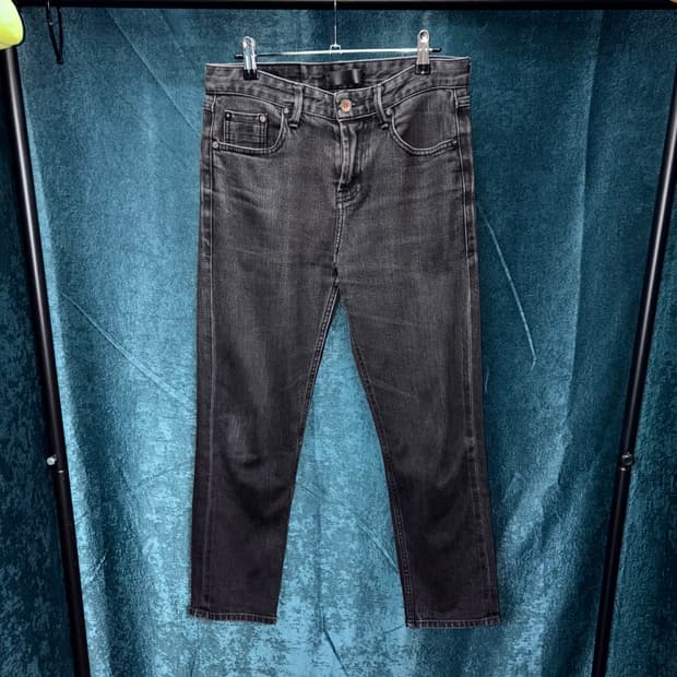 (30) 플랙X 10주년 프리미엄 크롭 블랙 데님 팬츠