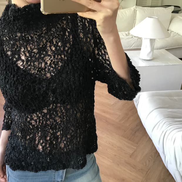 vintage high neck net top