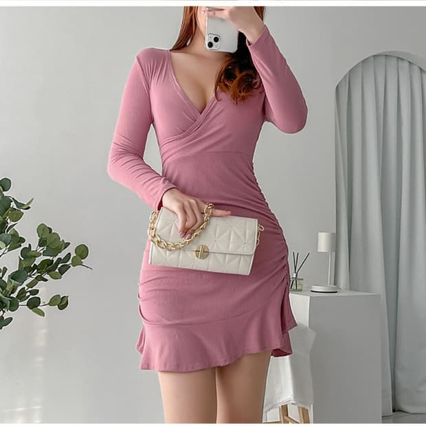 (새상품) 셔링미니원피스 홀복원피스