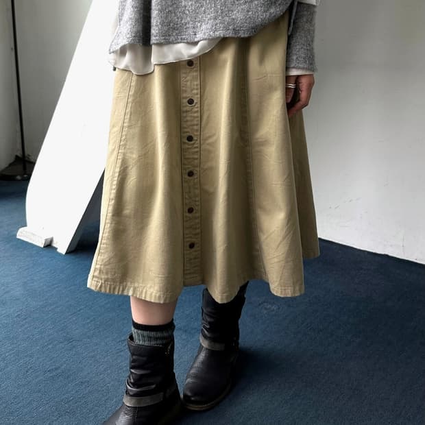 Natural cotton design mid skirt