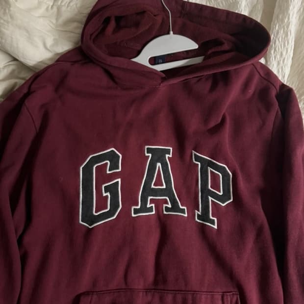 GAP 갭 빅로고 버건디 후드티