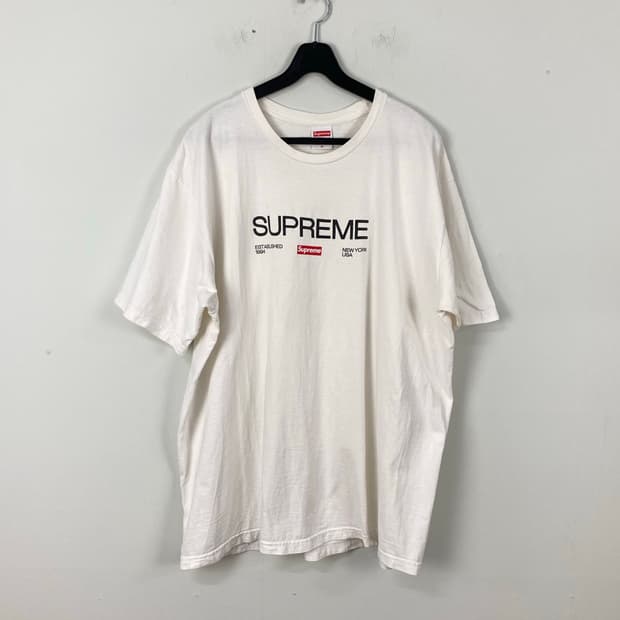 슈프림 est 1994 화이트 티셔츠 XL
