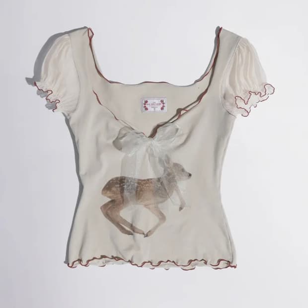 스컬프터 Puff Sleeve Top Cream
