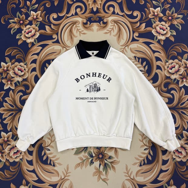 (F)드파운드 depound 카라 맨투맨(화이트)