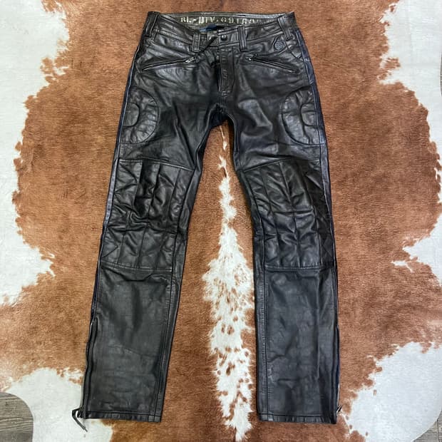 폴로 바이커 레더팬츠