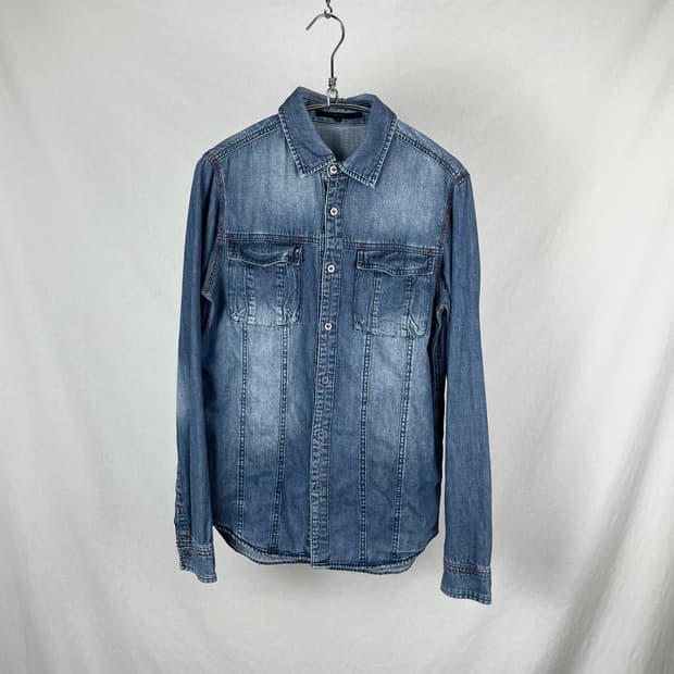 Vintage 레드 스티치 데님 셔츠