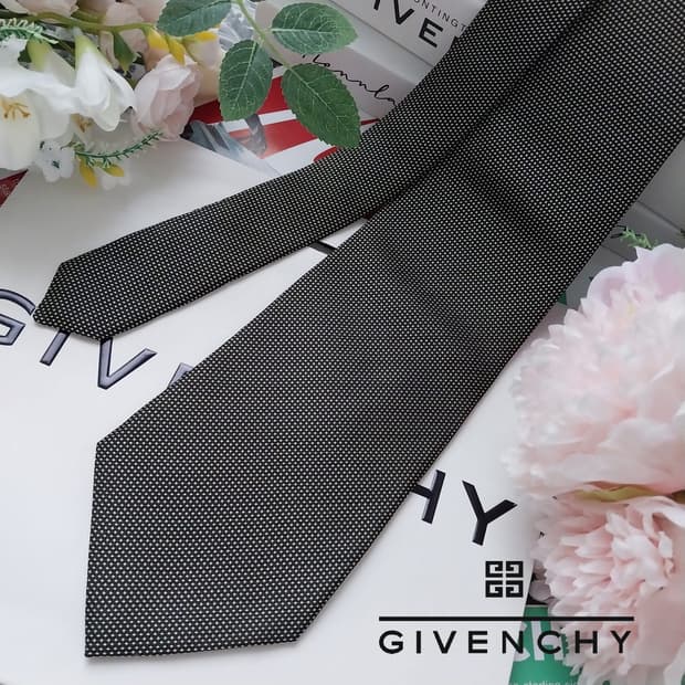 지방시 실크 블랙 마이크로 패턴 넥타이 9.9cm A+등급 K1098

