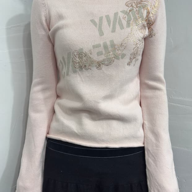 dkny soft pink y2k longsleeve