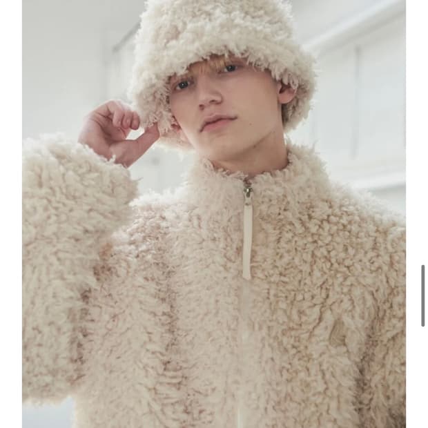 써틴먼스 아이보리 퍼 버킷 햇