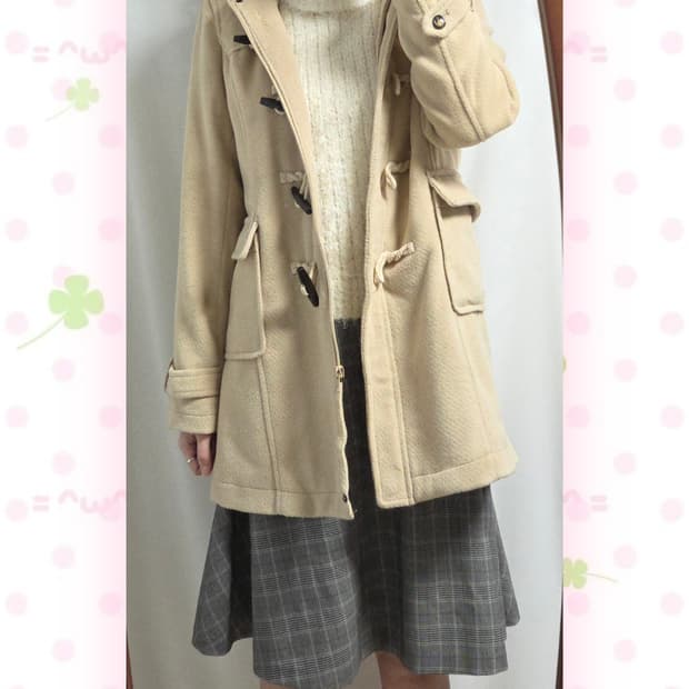 크림베이지 더플 떡볶이 코트